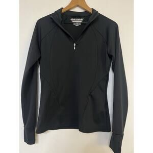 Obermeyer Sweater Womens Black 1/4 Zip Outdoor Casual Bamboo Charc Size Medium